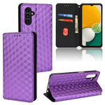 Custodia per telefono in pelle con texture a griglia cubica., For Samsung Galaxy A13 5G / A04s, For Samsung Galaxy A53 5G, For Samsung Galaxy A73 5G, For Samsung Galaxy A03 Core