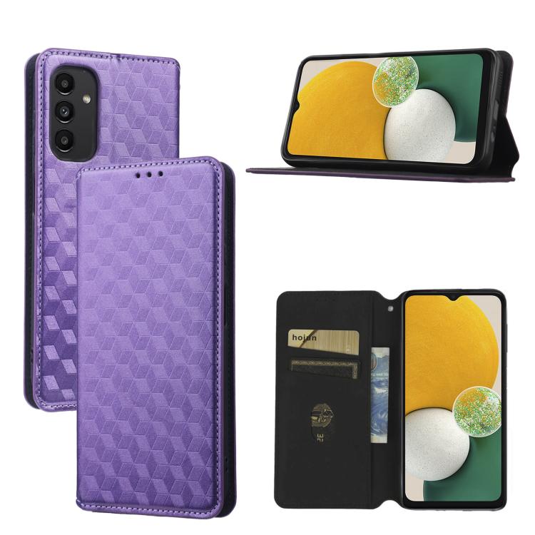Custodia per telefono in pelle con texture a griglia cubica., For Samsung Galaxy A23 4G / 5G / F23 / M23, For Samsung Galaxy A04e / M04 / F04, For Samsung Galaxy A14 4G / 5G, For Samsung Galaxy A24 5G