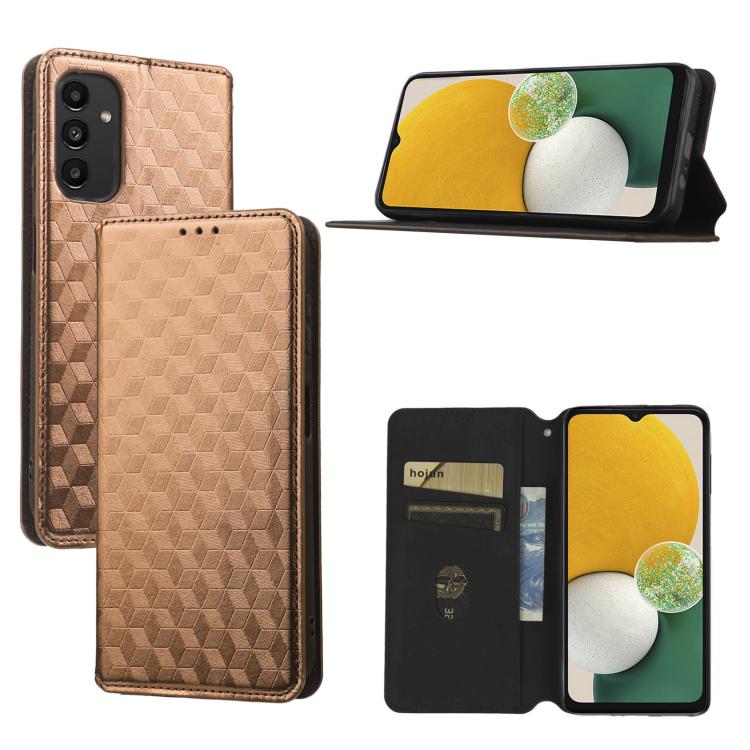 Custodia per telefono in pelle con texture a griglia cubica., For Samsung Galaxy A23 4G / 5G / F23 / M23, For Samsung Galaxy A04e / M04 / F04, For Samsung Galaxy A14 4G / 5G, For Samsung Galaxy A24 5G