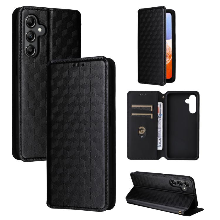 Custodia per telefono in pelle con texture a griglia cubica., For Samsung Galaxy A16 4G / 5G, For Samsung Galaxy A15 4G / 5G, For Samsung Galaxy A55 5G, For Samsung Galaxy A35 5G