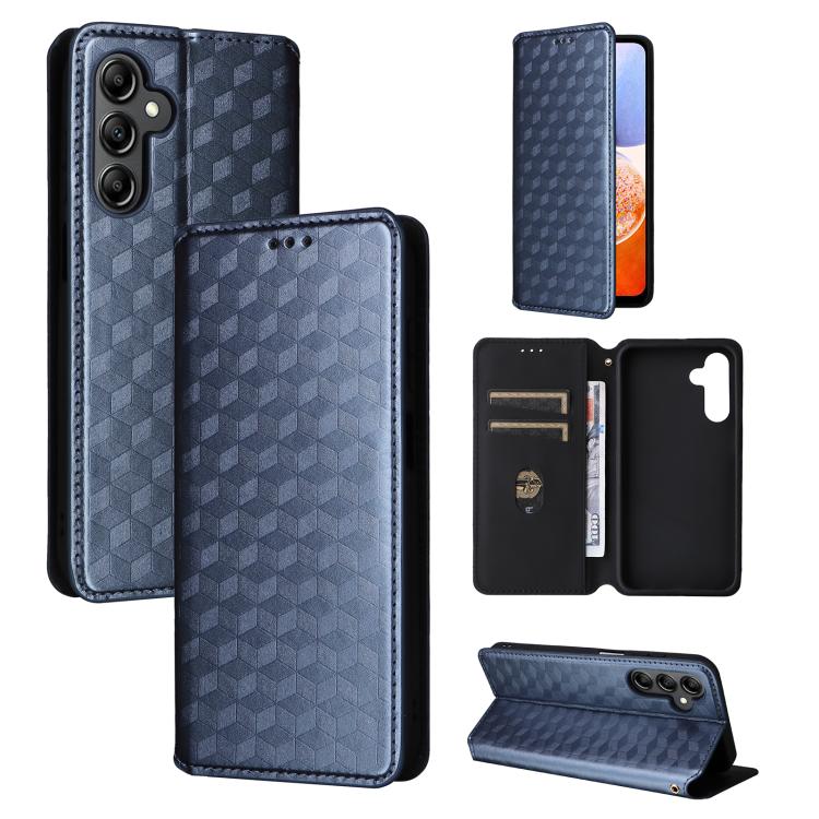 Custodia per telefono in pelle con texture a griglia cubica., For Samsung Galaxy A16 4G / 5G, For Samsung Galaxy A15 4G / 5G, For Samsung Galaxy A55 5G, For Samsung Galaxy A35 5G