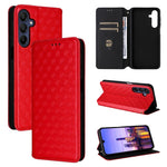 Custodia per telefono in pelle con texture a griglia cubica., For Samsung Galaxy A16 4G / 5G, For Samsung Galaxy A15 4G / 5G, For Samsung Galaxy A55 5G, For Samsung Galaxy A35 5G