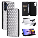 Custodia per telefono in pelle con texture a griglia cubica., For Samsung Galaxy A16 4G / 5G, For Samsung Galaxy A15 4G / 5G, For Samsung Galaxy A55 5G, For Samsung Galaxy A35 5G