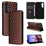 Custodia per telefono in pelle con texture a griglia cubica., For Samsung Galaxy A16 4G / 5G, For Samsung Galaxy A15 4G / 5G, For Samsung Galaxy A55 5G, For Samsung Galaxy A35 5G