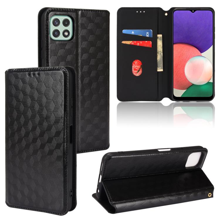 Custodia per telefono in pelle con texture a griglia cubica., For Samsung Galaxy A22 5G, For Samsung Galaxy A32 4G, For Samsung Galaxy A02 / M02, For Samsung Galaxy A72