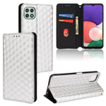 Custodia per telefono in pelle con texture a griglia cubica., For Samsung Galaxy A22 5G, For Samsung Galaxy A32 4G, For Samsung Galaxy A02 / M02, For Samsung Galaxy A72