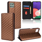 Custodia per telefono in pelle con texture a griglia cubica., For Samsung Galaxy A22 5G, For Samsung Galaxy A32 4G, For Samsung Galaxy A02 / M02, For Samsung Galaxy A72
