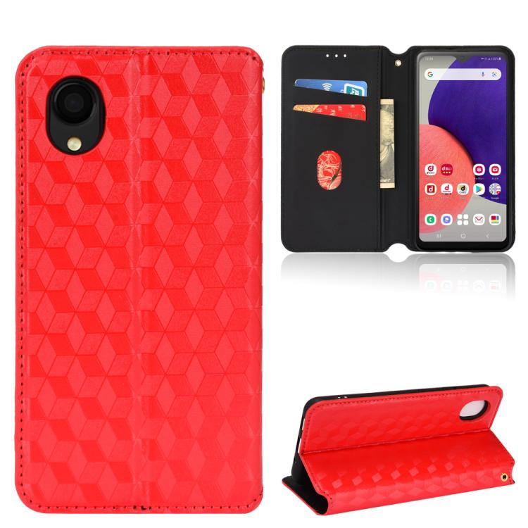 Custodia per telefono in pelle con texture a griglia cubica., For Samsung Galaxy A52 4G / 5G / A52s 5G, For Samsung Galaxy A12 / A12 Nacho / M12, For Samsung Galaxy A02s / A03s 164.2mm, For Samsung Galaxy A22 5G Japan Version