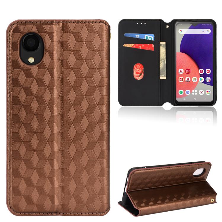 Custodia per telefono in pelle con texture a griglia cubica., For Samsung Galaxy A52 4G / 5G / A52s 5G, For Samsung Galaxy A12 / A12 Nacho / M12, For Samsung Galaxy A02s / A03s 164.2mm, For Samsung Galaxy A22 5G Japan Version