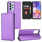 Custodia per telefono in pelle con texture a griglia cubica., For Samsung Galaxy A23 4G / 5G / F23 / M23, For Samsung Galaxy A04e / M04 / F04, For Samsung Galaxy A14 4G / 5G, For Samsung Galaxy A24 5G
