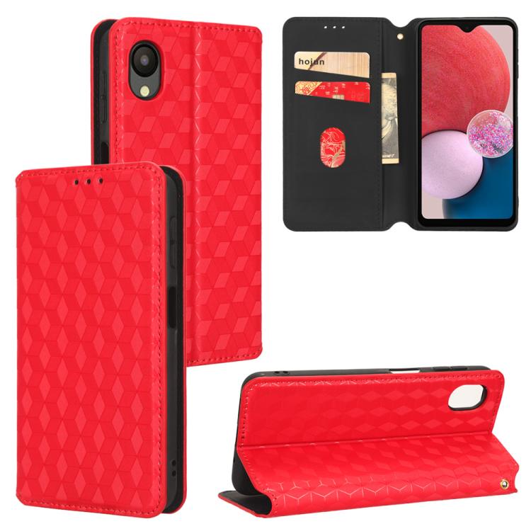 Custodia per telefono in pelle con texture a griglia cubica., For Samsung Galaxy A34 5G, For Samsung Galaxy A54 5G, For Samsung Galaxy A23e / A23s, For Samsung Galaxy A04 4G / M13 5G