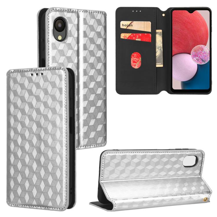 Custodia per telefono in pelle con texture a griglia cubica., For Samsung Galaxy A34 5G, For Samsung Galaxy A54 5G, For Samsung Galaxy A23e / A23s, For Samsung Galaxy A04 4G / M13 5G