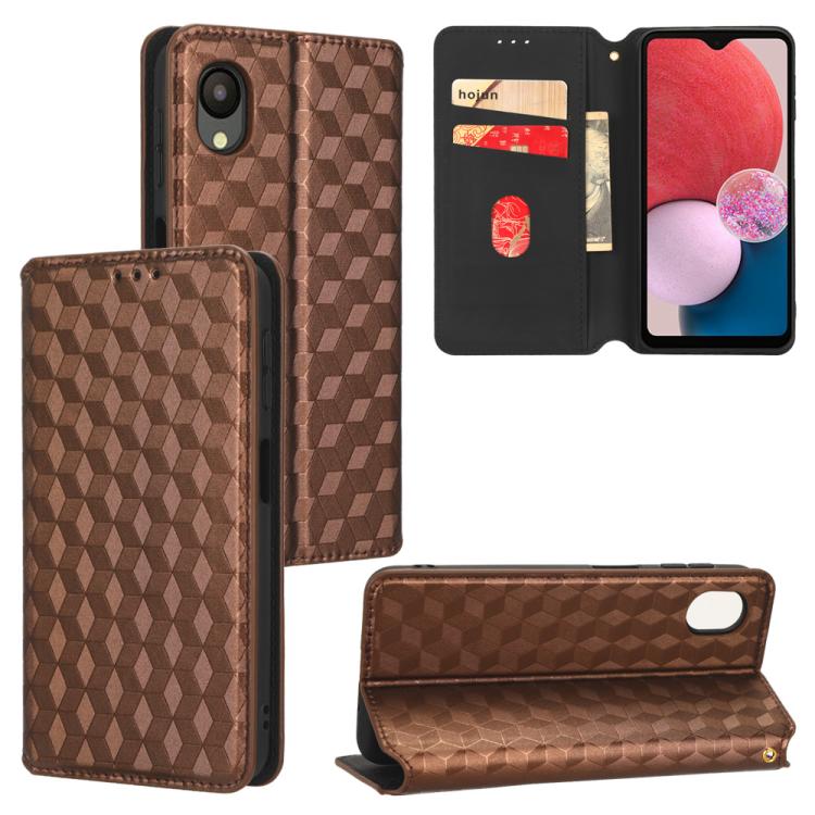 Custodia per telefono in pelle con texture a griglia cubica., For Samsung Galaxy A34 5G, For Samsung Galaxy A54 5G, For Samsung Galaxy A23e / A23s, For Samsung Galaxy A04 4G / M13 5G