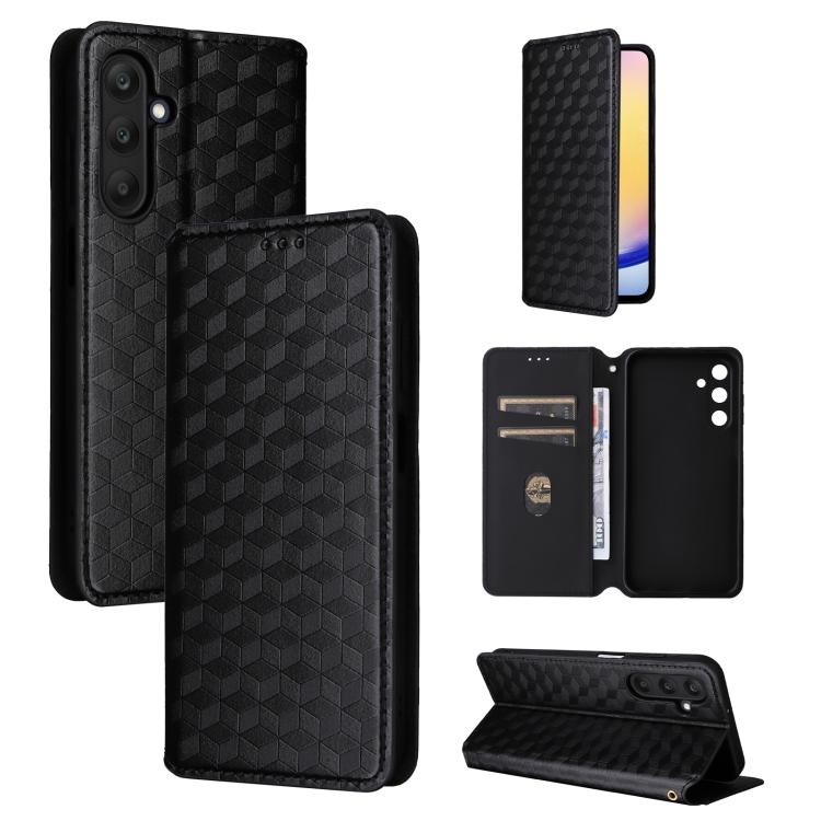 Custodia per telefono in pelle con texture a griglia cubica., For Samsung Galaxy A05, For Samsung Galaxy A25 5G Japan Version / A25e, For Samsung Galaxy A25 5G, For Samsung Galaxy A24 4G