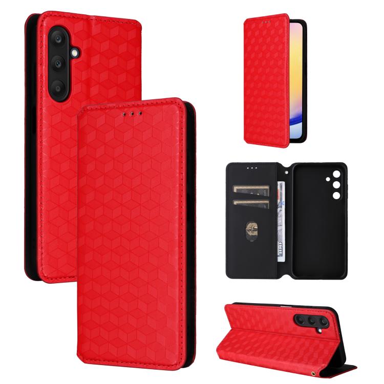 Custodia per telefono in pelle con texture a griglia cubica., For Samsung Galaxy A05, For Samsung Galaxy A25 5G Japan Version / A25e, For Samsung Galaxy A25 5G, For Samsung Galaxy A24 4G