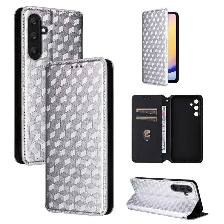 Custodia per telefono in pelle con texture a griglia cubica., For Samsung Galaxy A05, For Samsung Galaxy A25 5G Japan Version / A25e, For Samsung Galaxy A25 5G, For Samsung Galaxy A24 4G