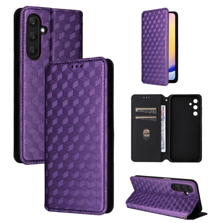 Custodia per telefono in pelle con texture a griglia cubica., For Samsung Galaxy A05, For Samsung Galaxy A25 5G Japan Version / A25e, For Samsung Galaxy A25 5G, For Samsung Galaxy A24 4G