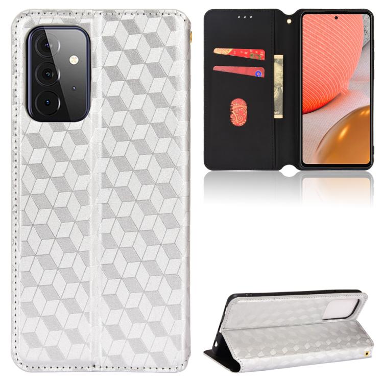 Custodia per telefono in pelle con texture a griglia cubica., For Samsung Galaxy A52 4G / 5G / A52s 5G, For Samsung Galaxy A12 / A12 Nacho / M12, For Samsung Galaxy A02s / A03s 164.2mm, For Samsung Galaxy A22 5G Japan Version