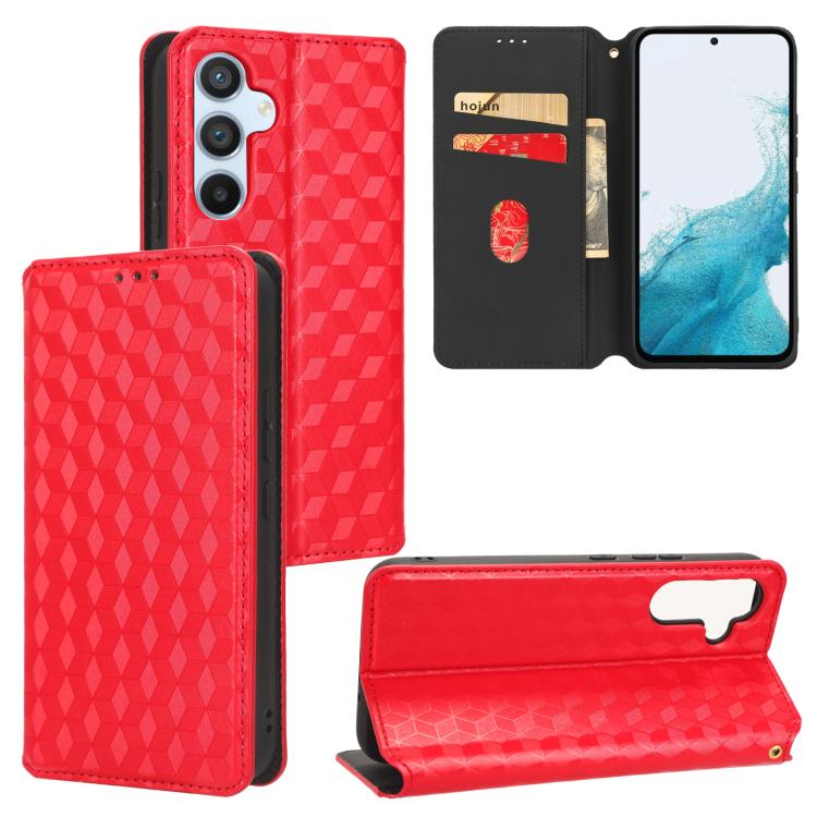 Custodia per telefono in pelle con texture a griglia cubica., For Samsung Galaxy A34 5G, For Samsung Galaxy A54 5G, For Samsung Galaxy A23e / A23s, For Samsung Galaxy A04 4G / M13 5G