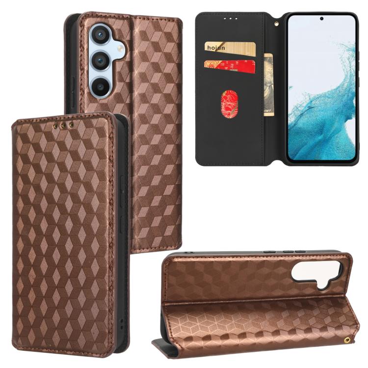 Custodia per telefono in pelle con texture a griglia cubica., For Samsung Galaxy A34 5G, For Samsung Galaxy A54 5G, For Samsung Galaxy A23e / A23s, For Samsung Galaxy A04 4G / M13 5G