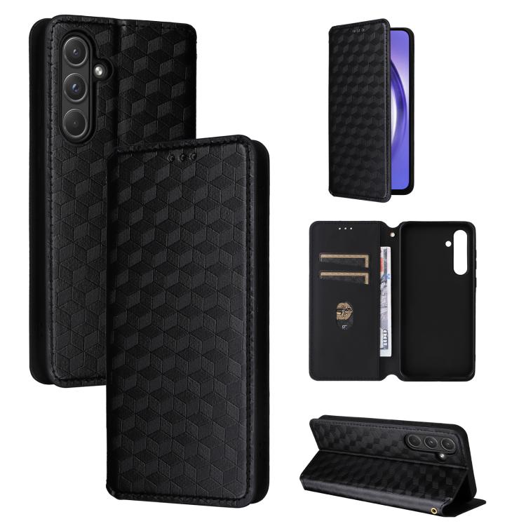 Custodia per telefono in pelle con texture a griglia cubica., For Samsung Galaxy A16 4G / 5G, For Samsung Galaxy A15 4G / 5G, For Samsung Galaxy A55 5G, For Samsung Galaxy A35 5G