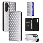 Custodia per telefono in pelle con texture a griglia cubica., For Samsung Galaxy A16 4G / 5G, For Samsung Galaxy A15 4G / 5G, For Samsung Galaxy A55 5G, For Samsung Galaxy A35 5G