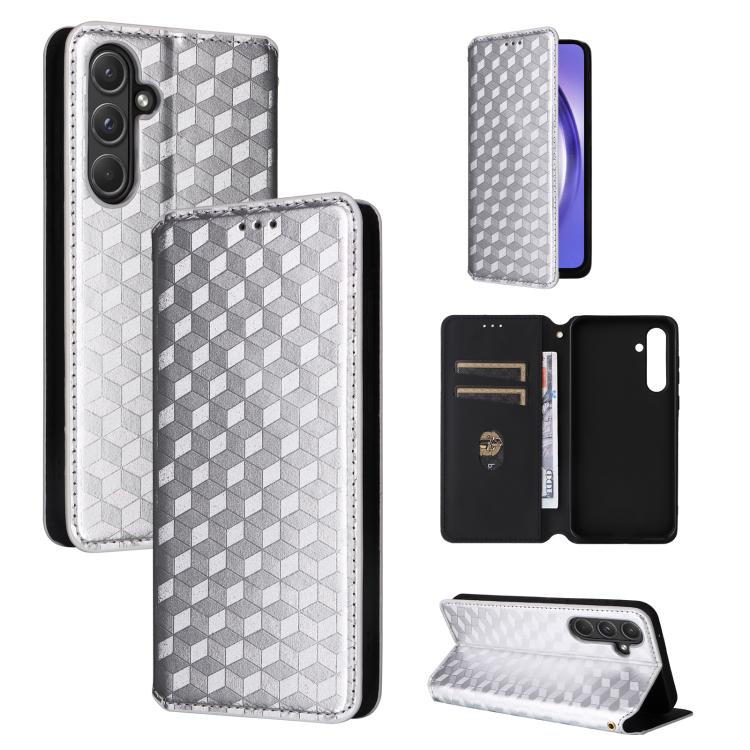 Custodia per telefono in pelle con texture a griglia cubica., For Samsung Galaxy A16 4G / 5G, For Samsung Galaxy A15 4G / 5G, For Samsung Galaxy A55 5G, For Samsung Galaxy A35 5G