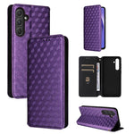 Custodia per telefono in pelle con texture a griglia cubica., For Samsung Galaxy A16 4G / 5G, For Samsung Galaxy A15 4G / 5G, For Samsung Galaxy A55 5G, For Samsung Galaxy A35 5G