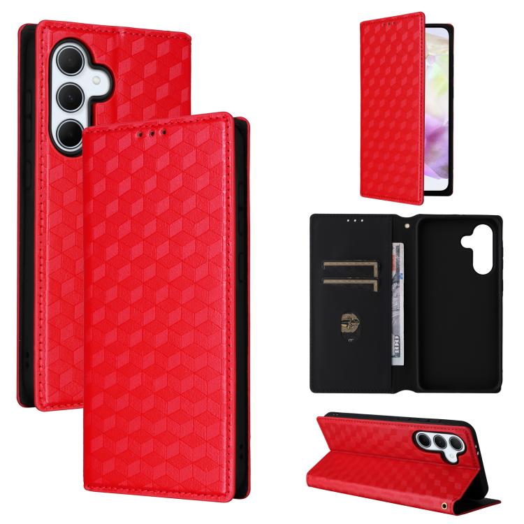 Custodia per telefono in pelle con texture a griglia cubica., For Samsung Galaxy A07 4G / 5G, For Samsung Galaxy A06 4G / 5G, For Samsung Galaxy A56 5G / A36 5G, For Samsung Galaxy A26 5G