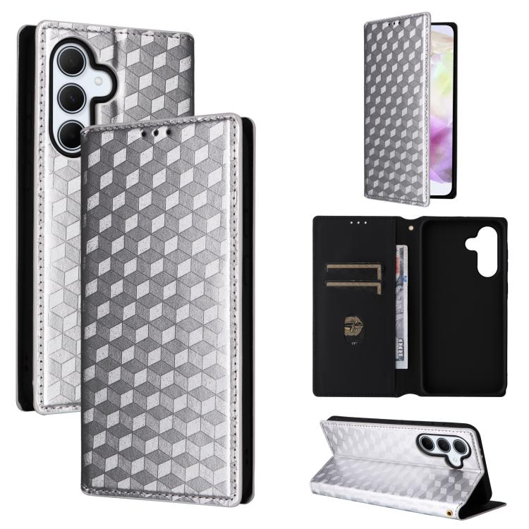 Custodia per telefono in pelle con texture a griglia cubica., For Samsung Galaxy A07 4G / 5G, For Samsung Galaxy A06 4G / 5G, For Samsung Galaxy A56 5G / A36 5G, For Samsung Galaxy A26 5G