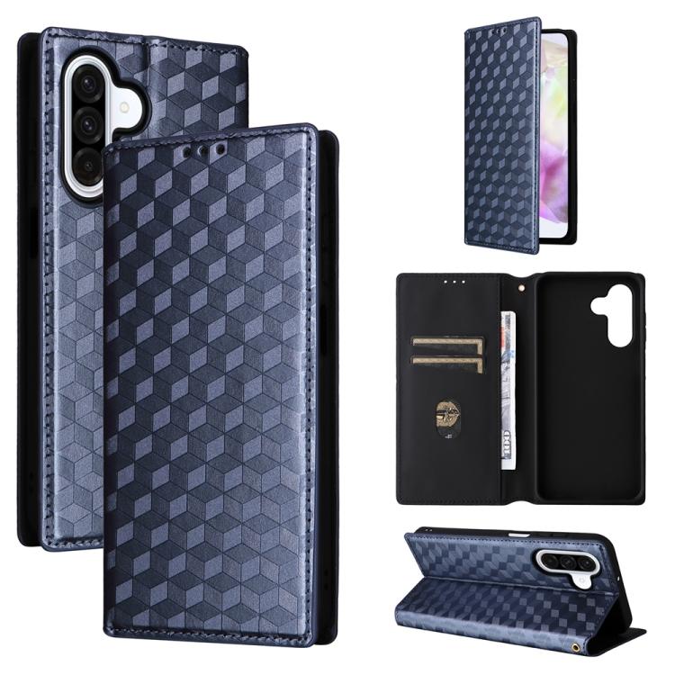 Custodia per telefono in pelle con texture a griglia cubica., For Samsung Galaxy A57 5G, For Samsung Galaxy A37 5G, For Galaxy A27 5G, For Samsung Galaxy A17 4G / 5G