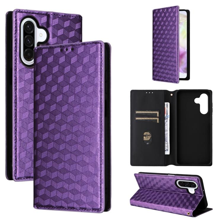 Custodia per telefono in pelle con texture a griglia cubica., For Samsung Galaxy A57 5G, For Samsung Galaxy A37 5G, For Galaxy A27 5G, For Samsung Galaxy A17 4G / 5G