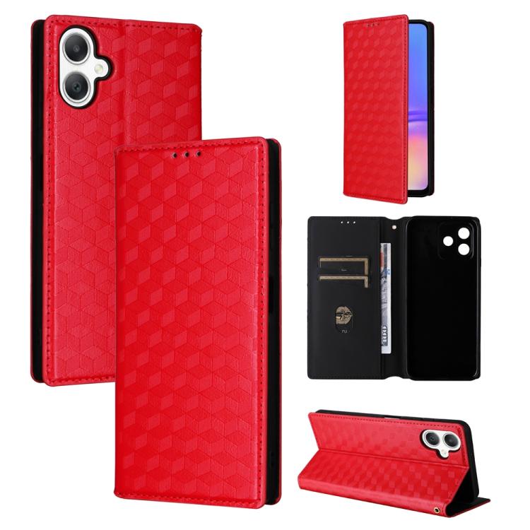 Custodia per telefono in pelle con texture a griglia cubica., For Samsung Galaxy A07 4G / 5G, For Samsung Galaxy A06 4G / 5G, For Samsung Galaxy A56 5G / A36 5G, For Samsung Galaxy A26 5G