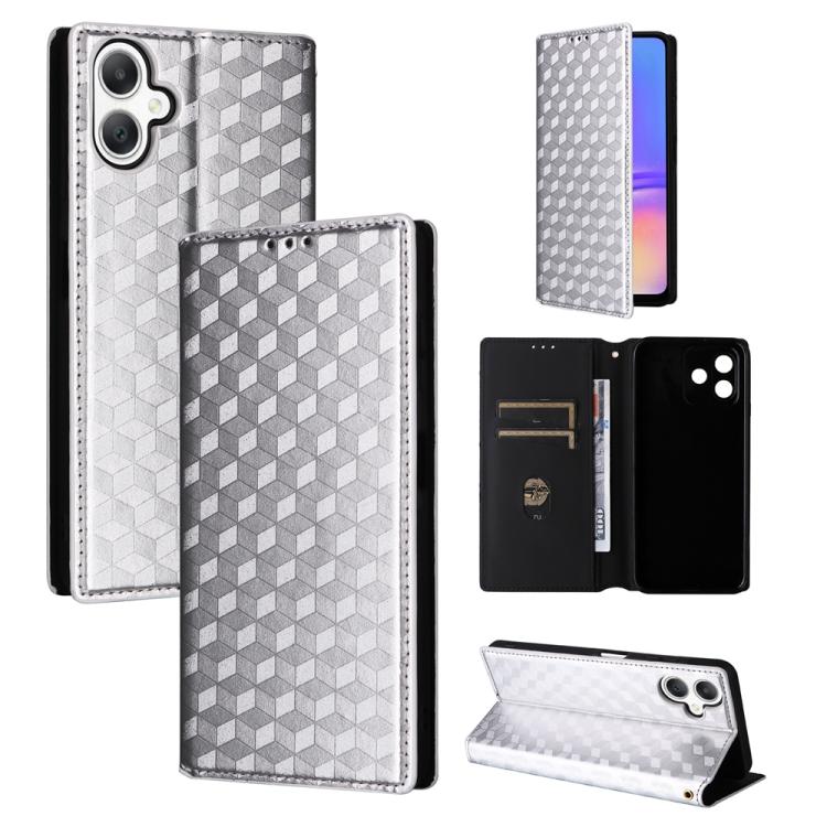 Custodia per telefono in pelle con texture a griglia cubica., For Samsung Galaxy A07 4G / 5G, For Samsung Galaxy A06 4G / 5G, For Samsung Galaxy A56 5G / A36 5G, For Samsung Galaxy A26 5G