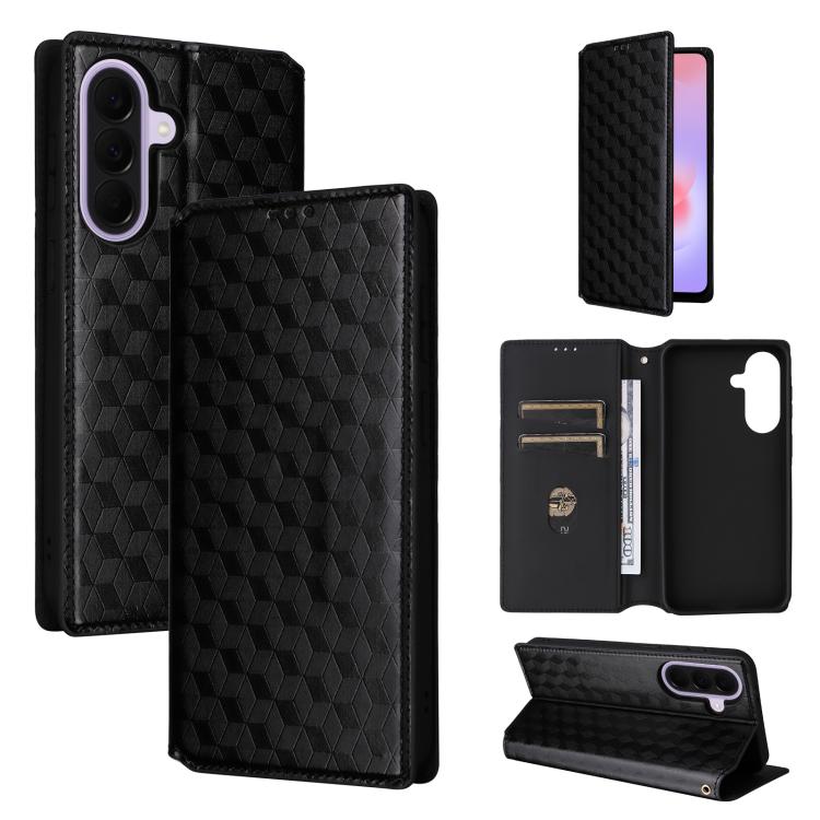 Custodia per telefono in pelle con texture a griglia cubica., For Samsung Galaxy A57 5G, For Samsung Galaxy A37 5G, For Galaxy A27 5G, For Samsung Galaxy A17 4G / 5G