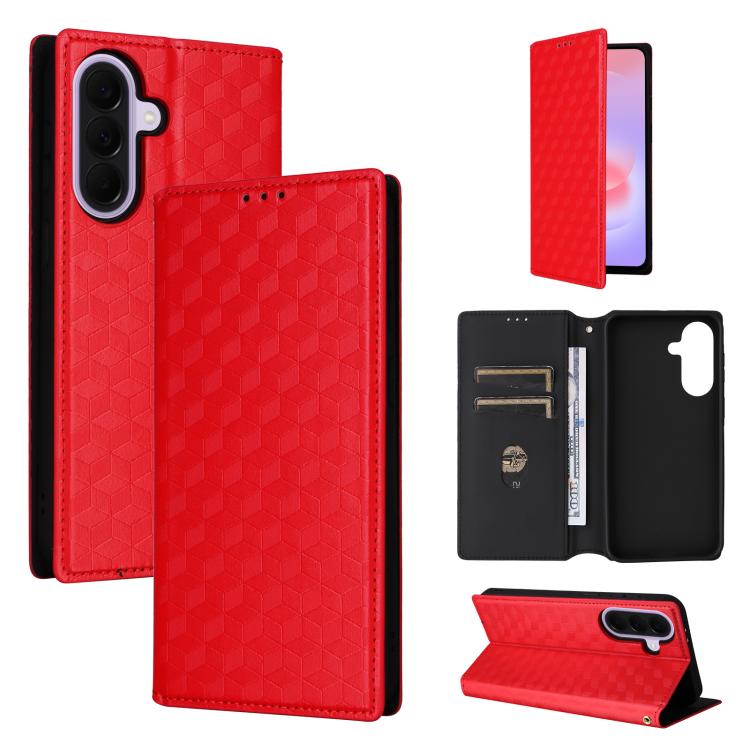 Custodia per telefono in pelle con texture a griglia cubica., For Samsung Galaxy A57 5G, For Samsung Galaxy A37 5G, For Galaxy A27 5G, For Samsung Galaxy A17 4G / 5G