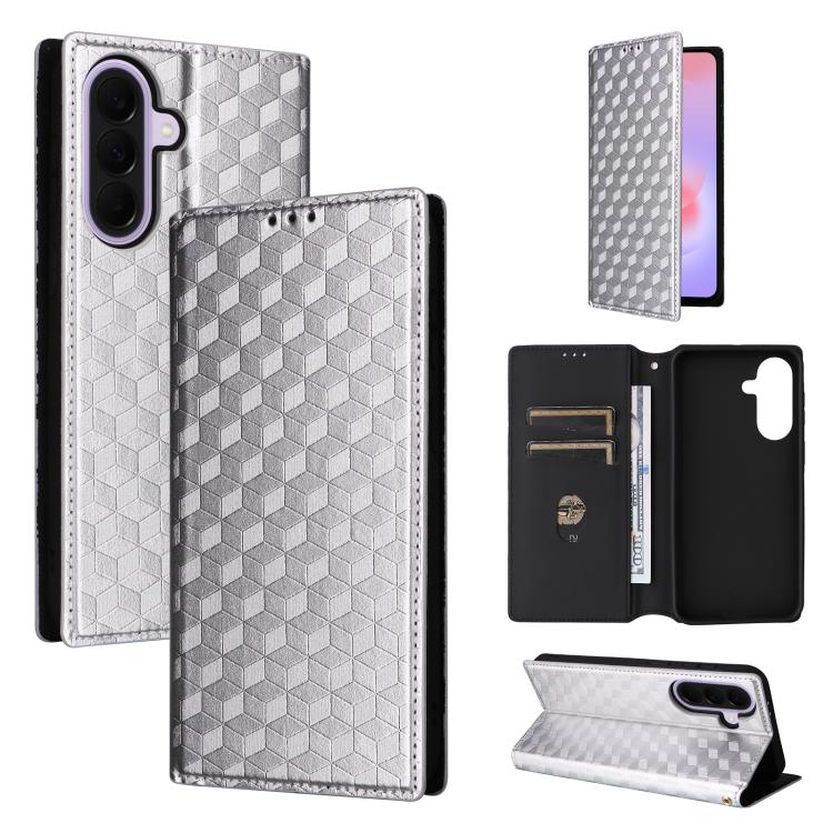 Custodia per telefono in pelle con texture a griglia cubica., For Samsung Galaxy A57 5G, For Samsung Galaxy A37 5G, For Galaxy A27 5G, For Samsung Galaxy A17 4G / 5G