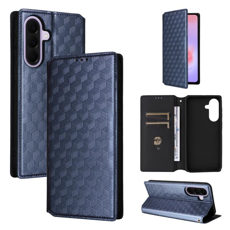 Custodia per telefono in pelle con texture a griglia cubica., For Samsung Galaxy A57 5G, For Samsung Galaxy A37 5G, For Galaxy A27 5G, For Samsung Galaxy A17 4G / 5G