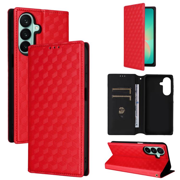 Custodia per telefono in pelle con texture a griglia cubica., For Samsung Galaxy A57 5G, For Samsung Galaxy A37 5G, For Galaxy A27 5G, For Samsung Galaxy A17 4G / 5G