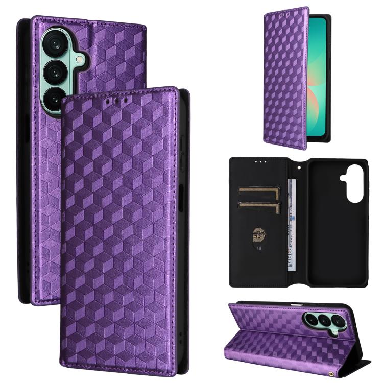 Custodia per telefono in pelle con texture a griglia cubica., For Samsung Galaxy A57 5G, For Samsung Galaxy A37 5G, For Galaxy A27 5G, For Samsung Galaxy A17 4G / 5G
