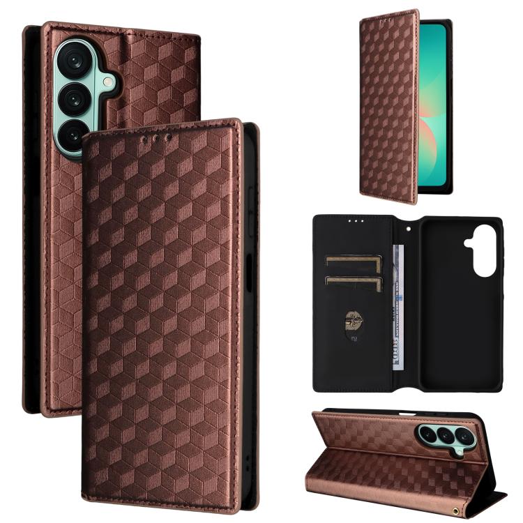 Custodia per telefono in pelle con texture a griglia cubica., For Samsung Galaxy A57 5G, For Samsung Galaxy A37 5G, For Galaxy A27 5G, For Samsung Galaxy A17 4G / 5G
