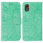 Custodia per telefono in pelle con motivo floreale in rilievo e pizzo., For Samsung Galaxy XCover7 Pro, For Samsung Galaxy XCover7