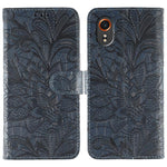 Custodia per telefono in pelle con motivo floreale in rilievo e pizzo., For Samsung Galaxy XCover7 Pro, For Samsung Galaxy XCover7