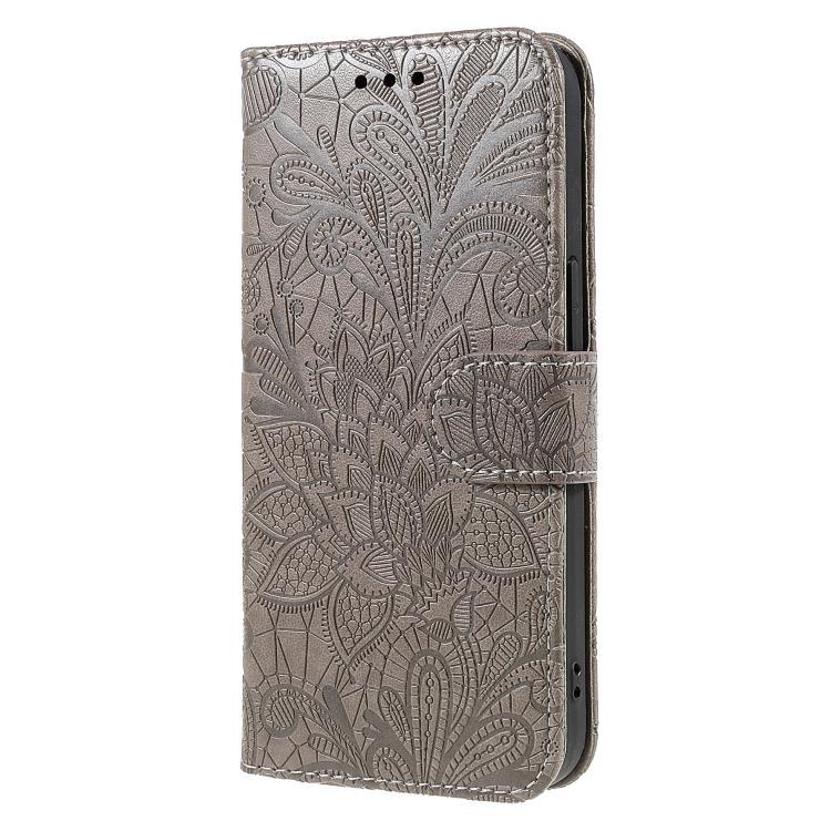 Custodia per telefono in pelle con motivo floreale in rilievo e pizzo., For Samsung Galaxy XCover7 Pro, For Samsung Galaxy XCover7