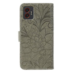 Custodia per telefono in pelle con motivo floreale in rilievo e pizzo., For Samsung Galaxy XCover7 Pro, For Samsung Galaxy XCover7
