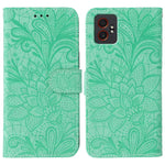 Custodia per telefono in pelle con motivo floreale in rilievo e pizzo., For Samsung Galaxy XCover7 Pro, For Samsung Galaxy XCover7