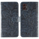 Custodia per telefono in pelle con motivo floreale in rilievo e pizzo., For Samsung Galaxy XCover7 Pro, For Samsung Galaxy XCover7