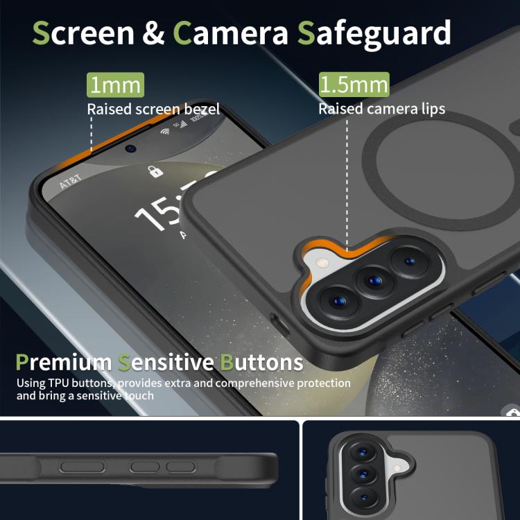 Custodia ibrida in TPU e PC con MagSafe, piacevole al tatto., For Samsung Galaxy A57 5G, For Samsung Galaxy A37 5G, For Samsung Galaxy A36 / A56 5G, For Samsung Galaxy A26 5G, For Samsung Galaxy A16 5G / 4G