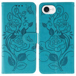Custodia per telefono in pelle con motivo a rosa e farfalla in rilievo, For iPhone 17e / 16e, For iPhone 17 Pro Max, For iPhone 17 Pro, For iPhone 17