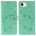 Custodia per telefono in pelle con motivo a rosa e farfalla in rilievo, For iPhone 17e / 16e, For iPhone 17 Pro Max, For iPhone 17 Pro, For iPhone 17